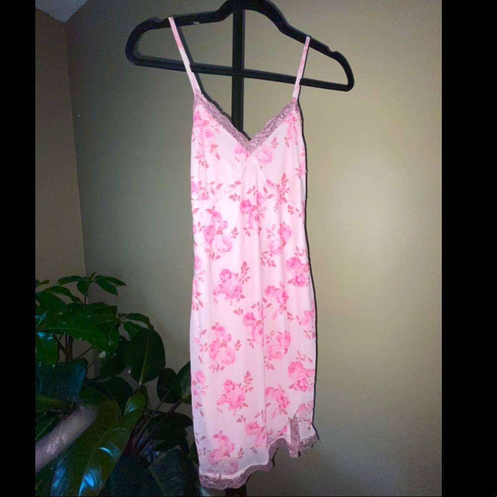 Pink Floral Slip Dress